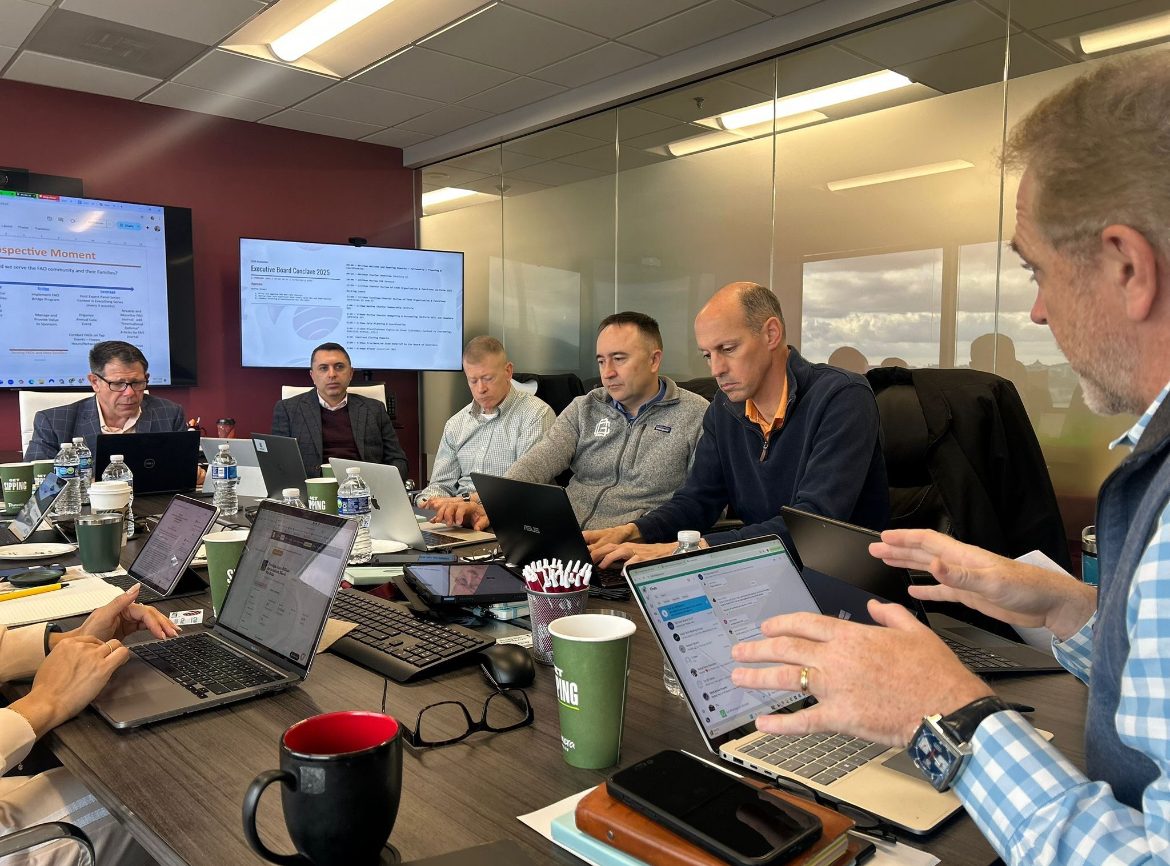 Andrew Leonard in a working session with an executive board
